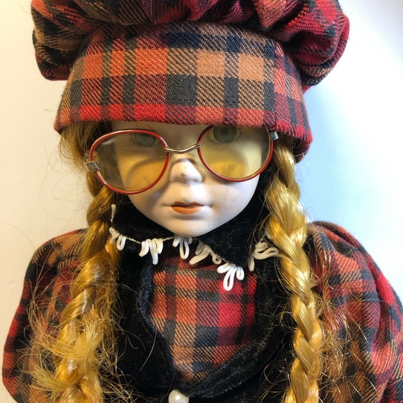 Vintage Porcelain Doll Plaid Tartan Dress - Picture 13 of 15